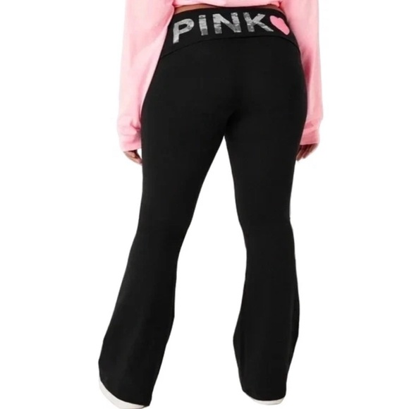Victoria’s Secret PINK Originals Cotton Foldover Flare Leggings - Picture 3 of 5